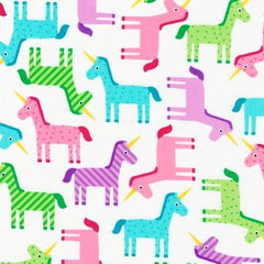 Remnant Unicorns Wonder Pink Cotton Fabric, Robert Kaufman