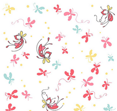 Butterfly Dance White Cotton Fabric Riley Blake 1/2 Mtr