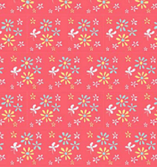 Butterfly Dance Flowers Pink Cotton Fabric Riley Blake 1/2 Mtr