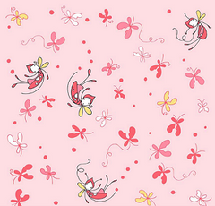 Butterfly Dance Pink Cotton Fabric Riley Blake 1/2 Mtr