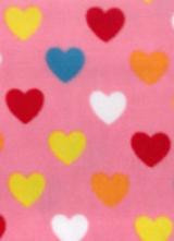 Children's Pink Heart Fleece Fabric