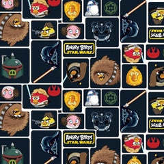 Angry Birds Star Wars Fabric Black by Camelot 1/2 Mtr