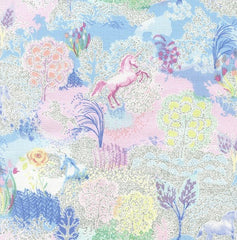 Glitter Unicorns Pink Fabric for Children