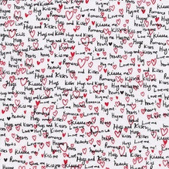 Hearts & Words Fabric Cotton 1/2 Metre
