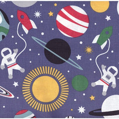 Space Fabric for Children Blue - Blend Fabrics Remnant
