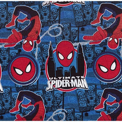 Ultimate Spiderman Blue Cotton Fabric Remnant
