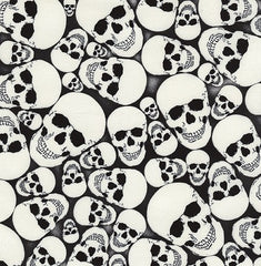 Halloween Fabric Skulls Glow in the Dark Cotton 1/2 Mtr