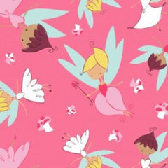 Fairyville Pink Fairies Cotton Fabric