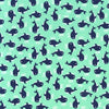 Little Whales Green & Navy Cotton Fabric Remnant