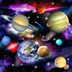 In Space Fabric for Children by Elizabeth Studio
