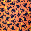 Halloween Fabric Orange Cats - Children 1/2 Mtr