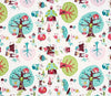 Fairyville Fairy Town White Cotton Fabric