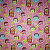 Owl Fabric Dark Pink Happy Flappers