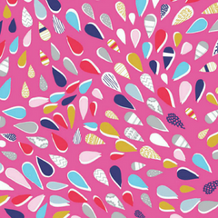 Rain or Shine Pink Rain Fabric 1/2 mtr