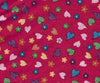 Red Cotton Heart Fabric Children 1/2 Metre