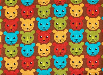 Roar Boys Lion Fabric - Kaufman 1/2 Metre