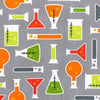 Science Fair Grey Cotton Fabric 90cm Remnant