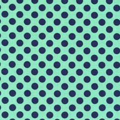 Ta Dot Green & Navy Cotton Fabric 1/2 Metre