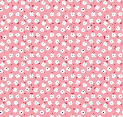 Vintage Happy Pink Flowers 1/2 Metre
