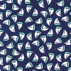 Little Sail Boats Navy Cotton Fabric 1/2 Metre