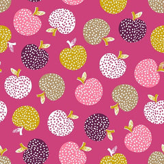 Retro Orchard Tossed Apples Cotton Fabric 1/2 mtr